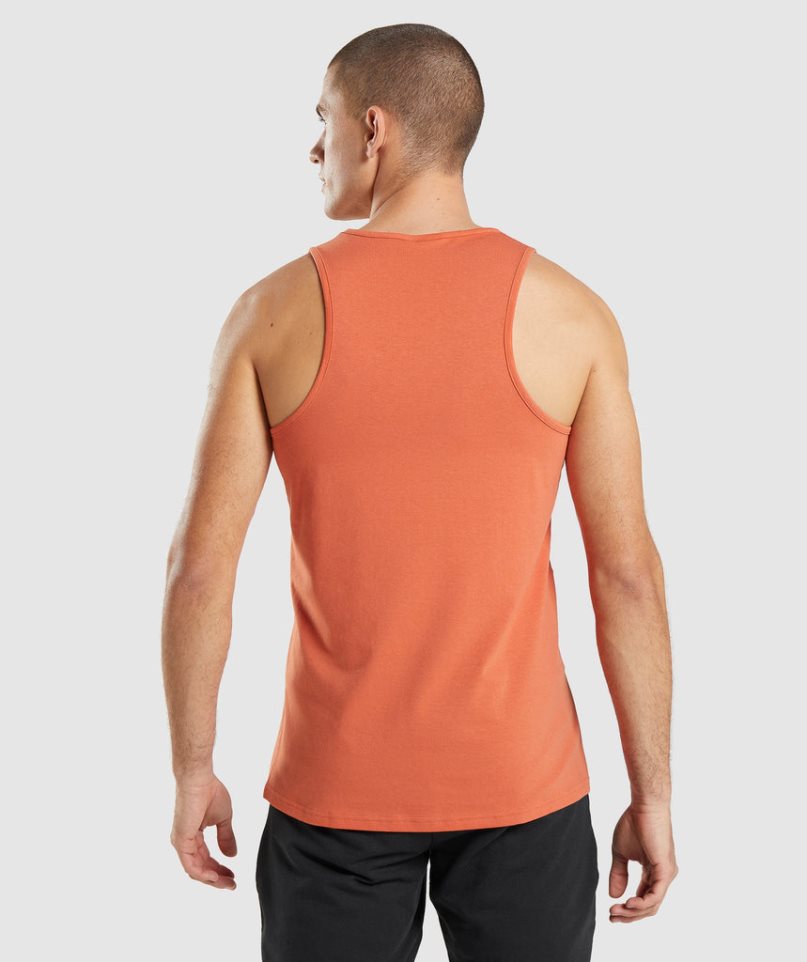 Men's Gymshark Critical Tanks Orange | NZ 1LHKZJ